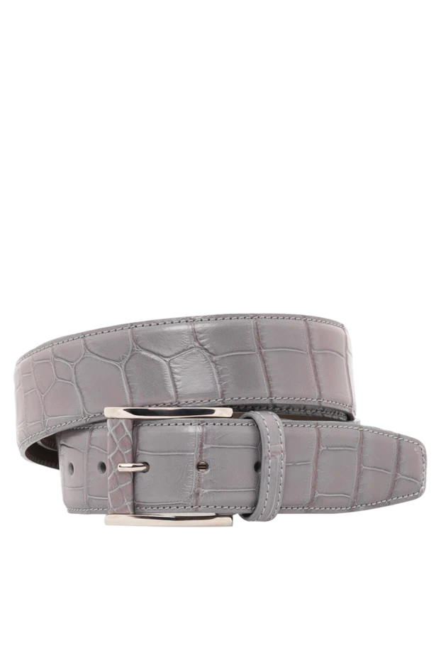 Grey Alligator Leather Belt for Men - photo 1