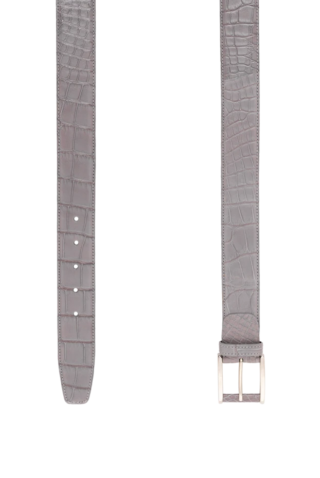 Tardini серый ремень из кожи аллигатора мужской 189410 - фото 3