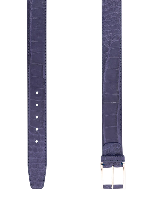 Tardini синий ремень из кожи аллигатора мужской 189412 - фото 3