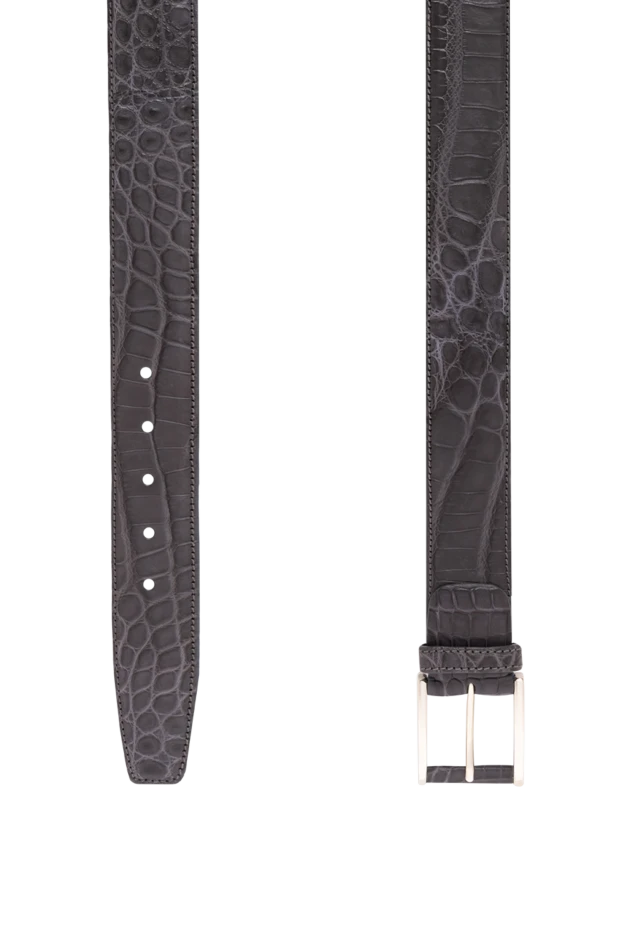 Tardini темно-серый ремень из кожи аллигатора мужской 189413 - фото 3