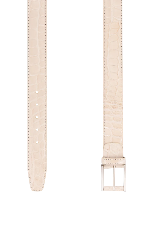 Tardini белый ремень из кожи аллигатора мужской 189414 - фото 3