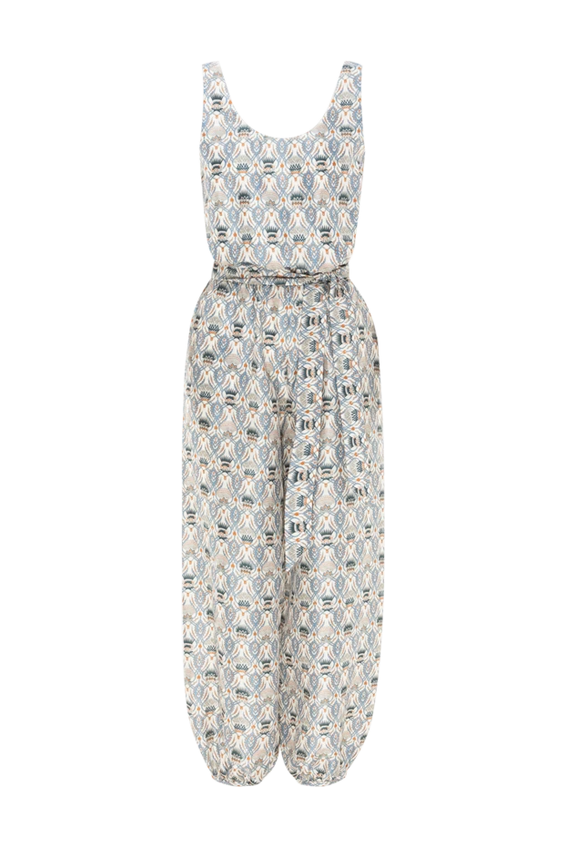 Nadia jumpsuit made of light silk shantung in blue color for women - photo 1