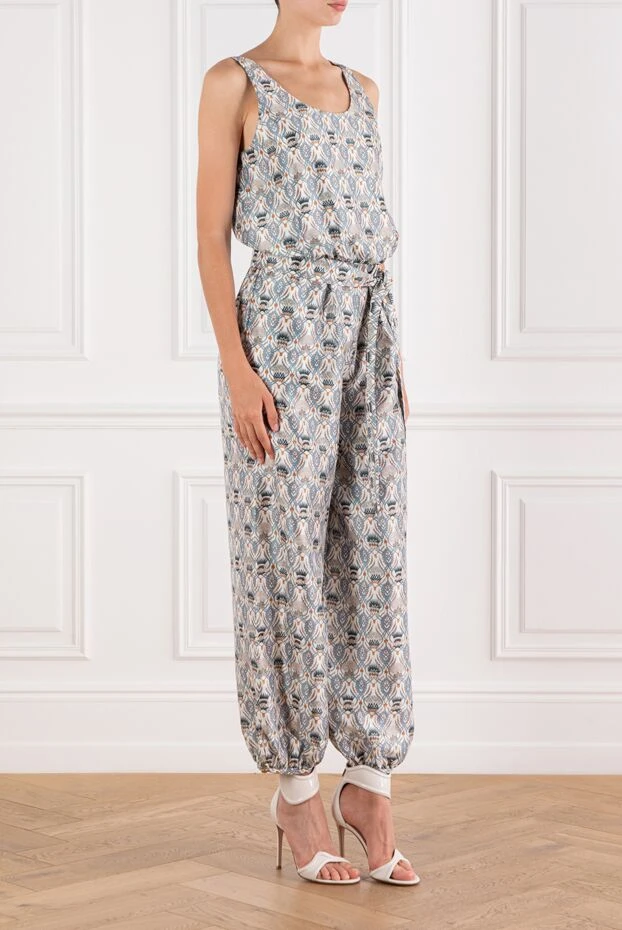 Loro Piana комбинезон nadia из легкого шелкового шантунга голубого цвета женский 189415 - фото 3