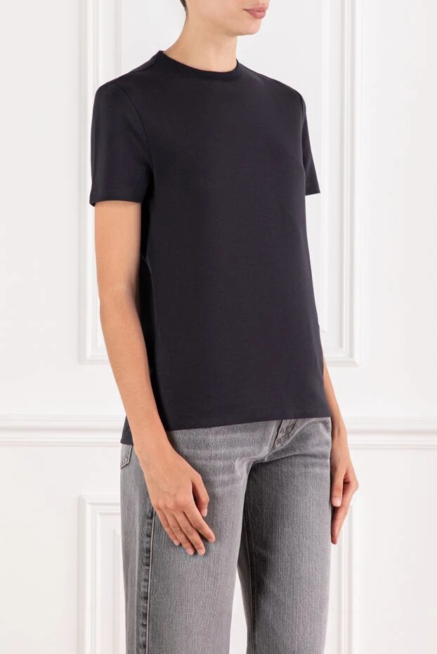 Loro Piana классическая футболка my-t женская синяя из хлопка 189417 - фото 3