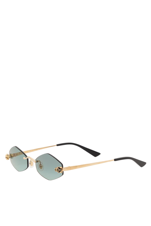 Cartier геометрические солнцезащитные очки без оправы panthera голубые женские 189423 - фото 3