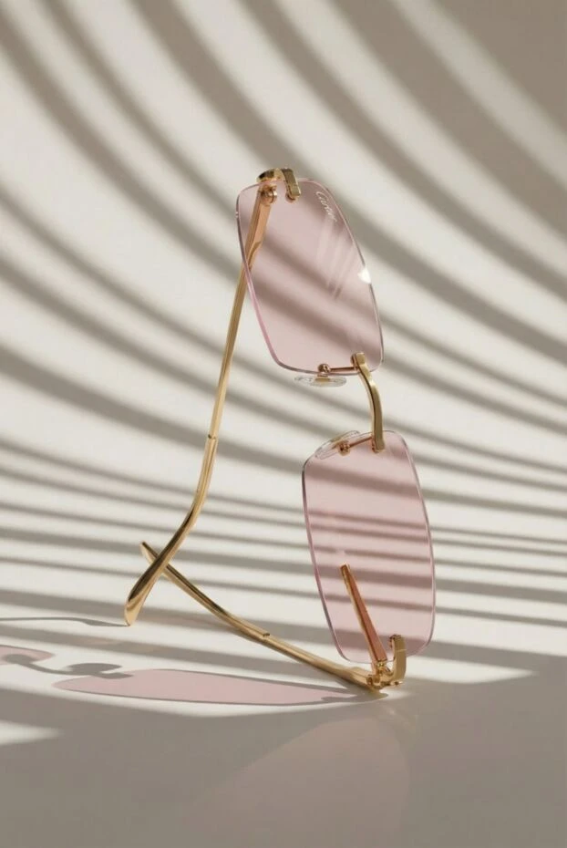 Cartier солнцезащитные очки panthère без оправы из металла 189430 - фото 2