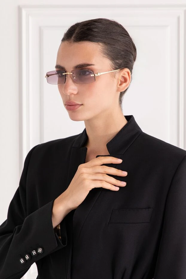 Cartier солнцезащитные очки panthère без оправы из металла 189430 - фото 3