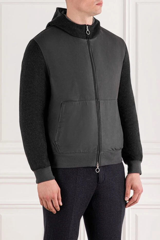 Seraphin демисезонная мужская куртка с комбинированными рукавами и капюшоном 189562 - фото 3