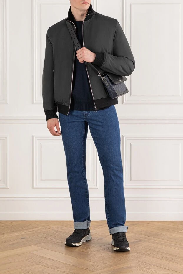 Утеплённая куртка-бомбер на меху с молнией и трикотажным воротником
- фото 2