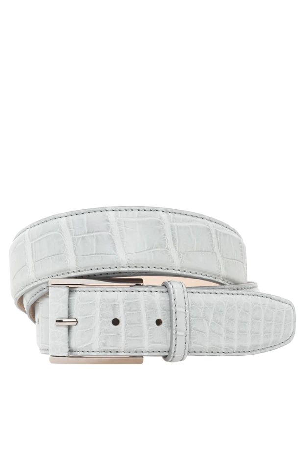 Blue men's belt made of genuine alligator leather
- photo 1