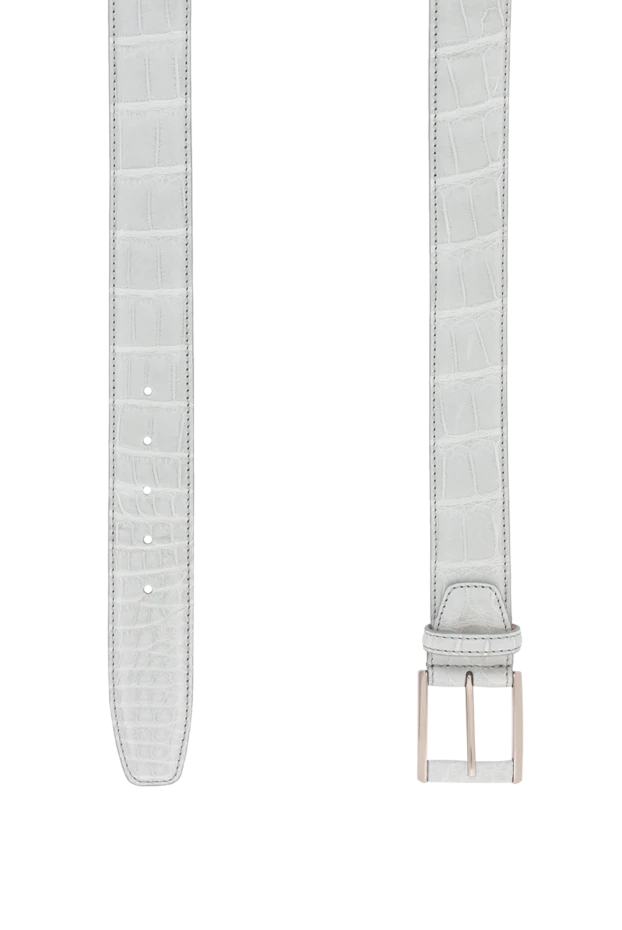 Cesare di Napoli аллигатордың шынайы былғарыдан жасалған көк түсті ерлер белбеуі
 189571 - фото 3