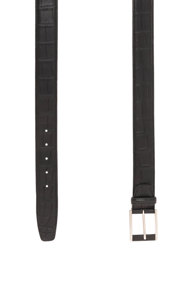 Cesare di Napoli ерлерге арналған қара аллигатор былғары белбеуі 189572 - фото 3