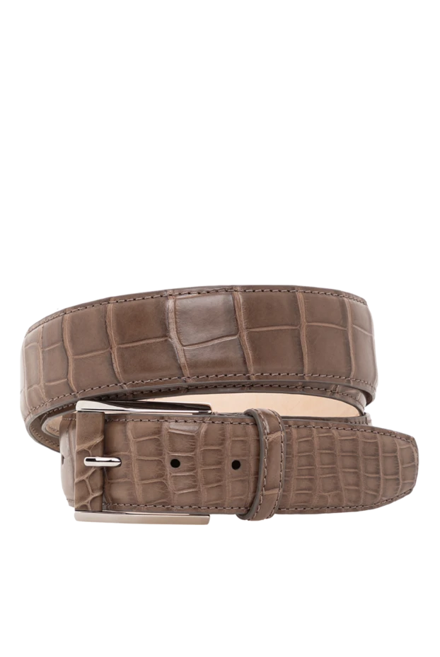 Аллигатордың шынайы былғарыдан жасалған қоңыр ерлер белбеуі
- фото 1