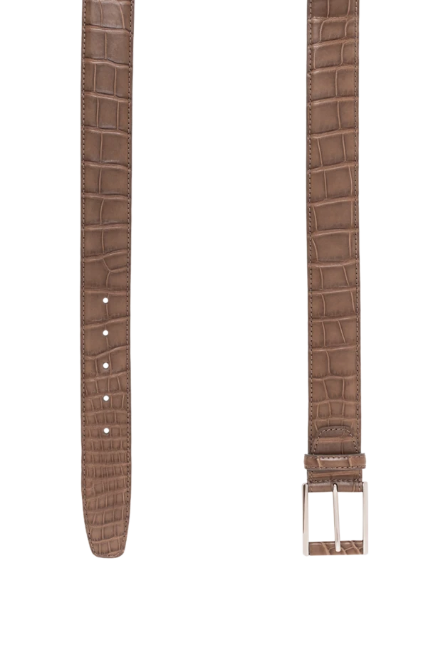 Cesare di Napoli аллигатордың шынайы былғарыдан жасалған қоңыр ерлер белбеуі
 189574 - фото 3