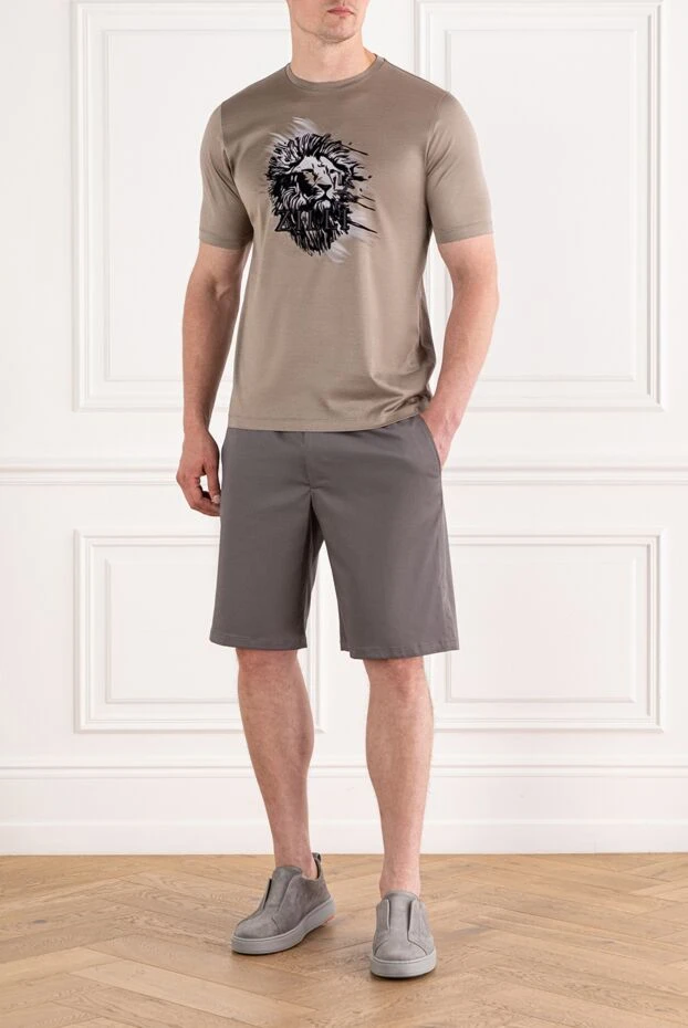 Zilli beige t-shirt with lion print and brand logo 189591 - photo 2