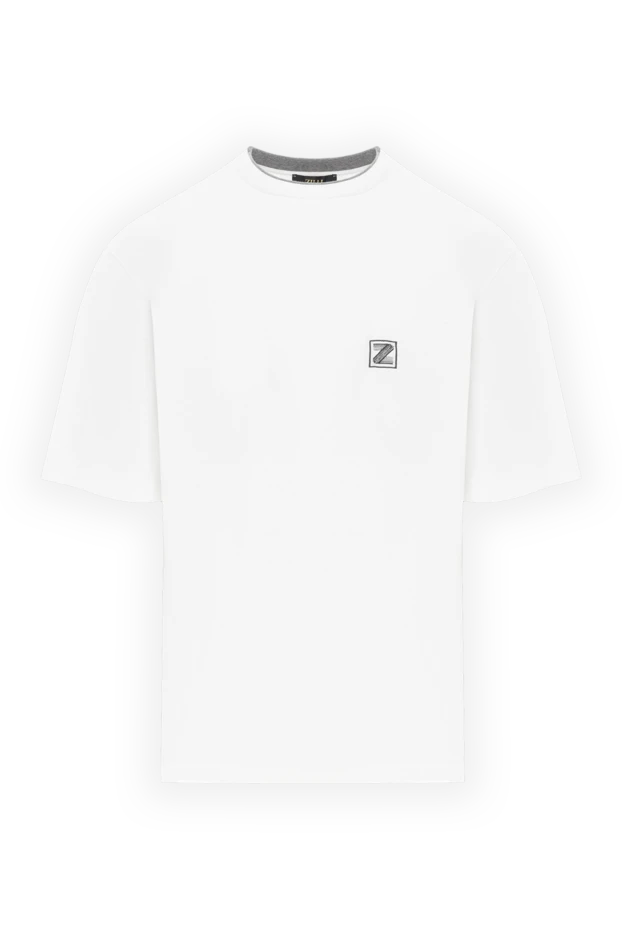 White cotton t-shirt with minimalist logo
- photo 1