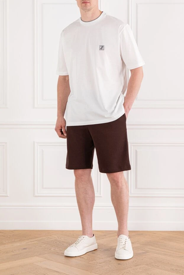 White cotton t-shirt with minimalist logo
 - photo 2