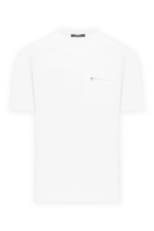 Zilli футболка из хлопка с накладным карманом на молнии 189594 - фото 1