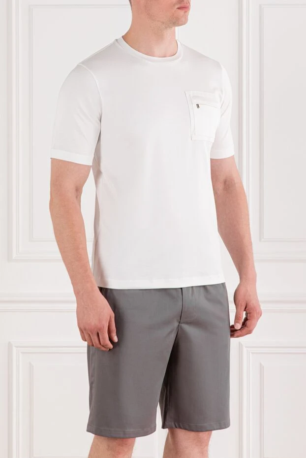 Zilli cotton t-shirt with a patch pocket with a zipper 189594 - photo 3