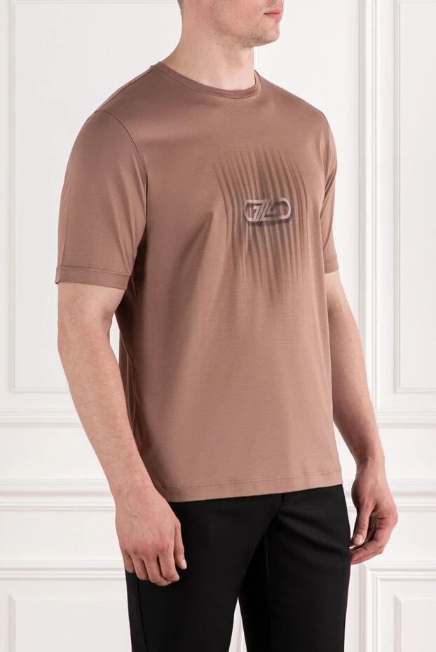 Zilli футболка кофейного оттенка с фирменным знаком
 189597 - фото 3