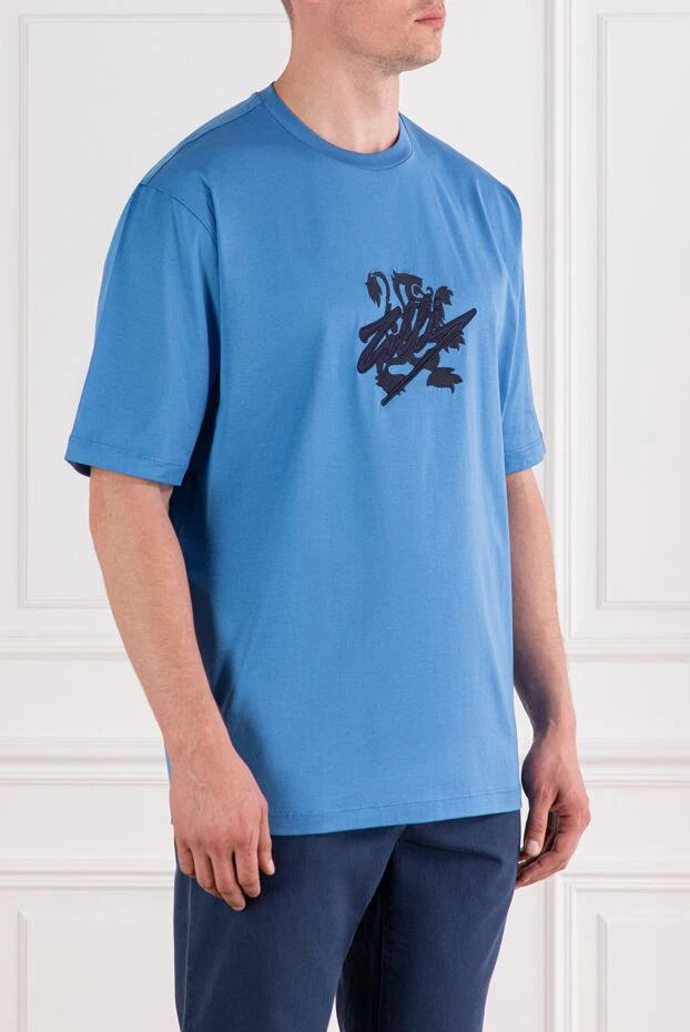 Zilli хлопковая футболка с контрастными тиснёным логотипом и символикой 
 189604 - фото 3