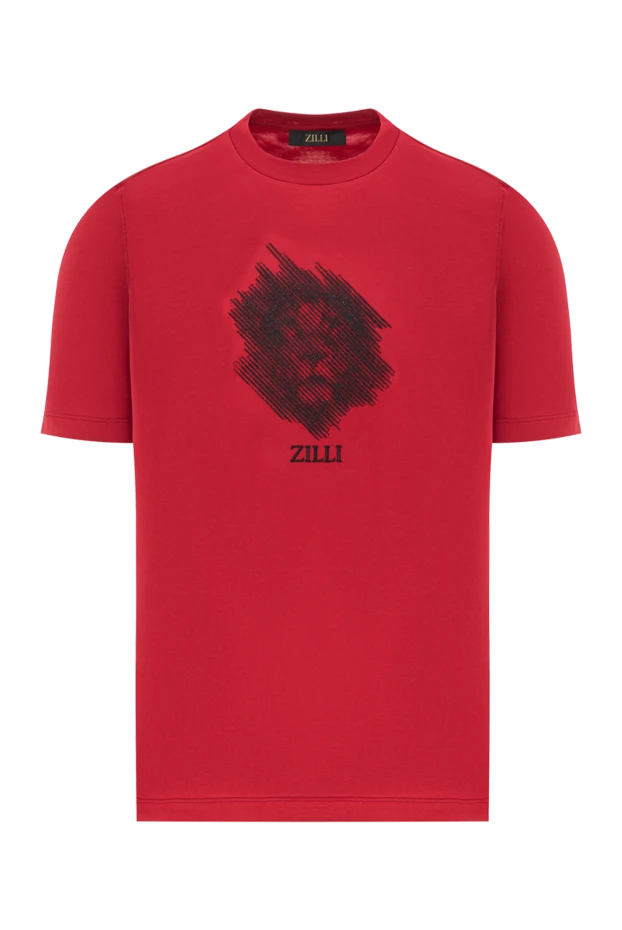 Қызыл фондағы графикалық арыстаны бар мақтадан жасалған футболка
- фото 1