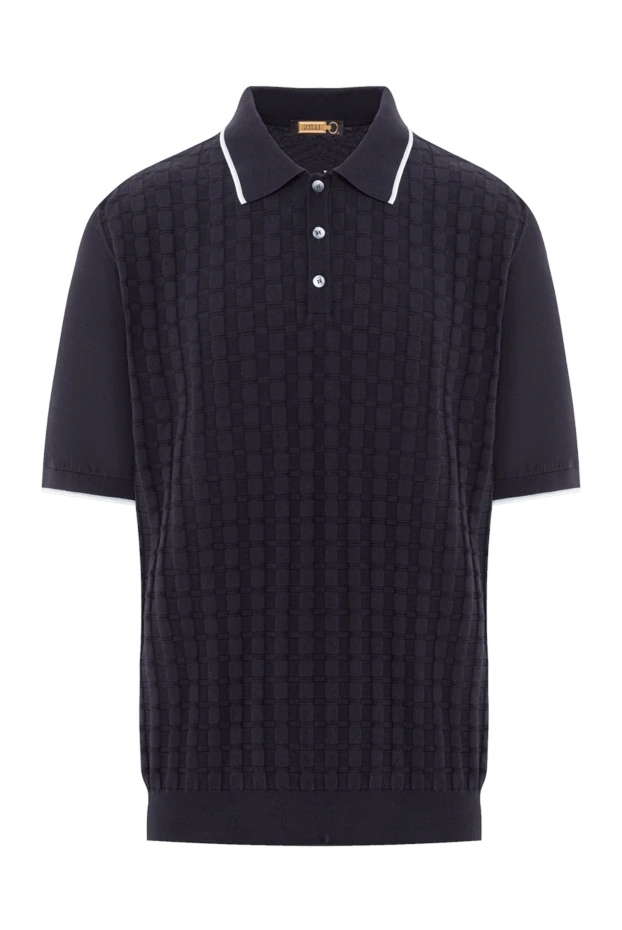 Knitted polo with textured check and contrast trim on the collar
- photo 1