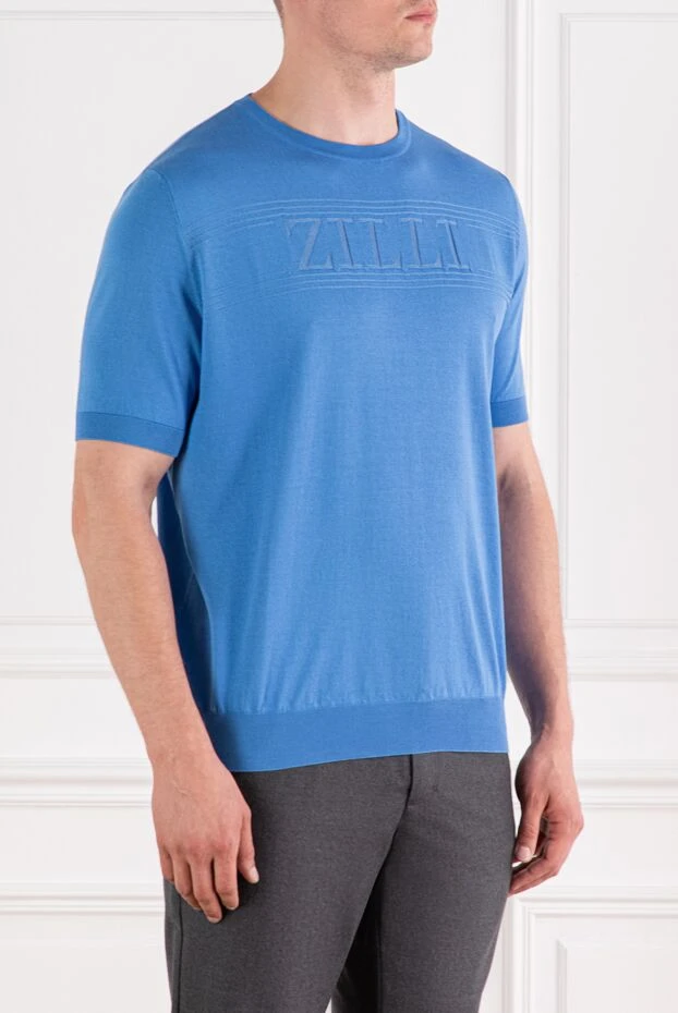 Zilli джемпер ярко-голубого цвета с фактурным логотипом на груди
 189620 - фото 3