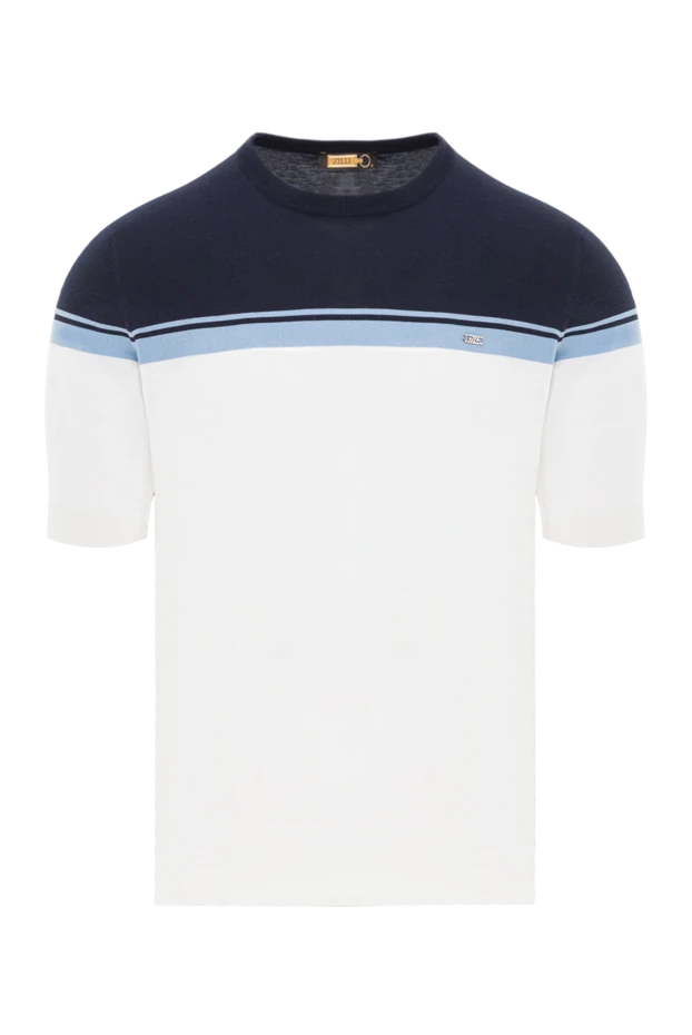 Джемпер в морском стиле с коротким рукавом и цветными вставками
- фото 1