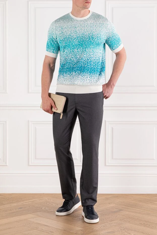 Zilli джемпер с коротким рукавом и градиентным эффектом в бирюзово-белой гамме
 189623 - фото 2