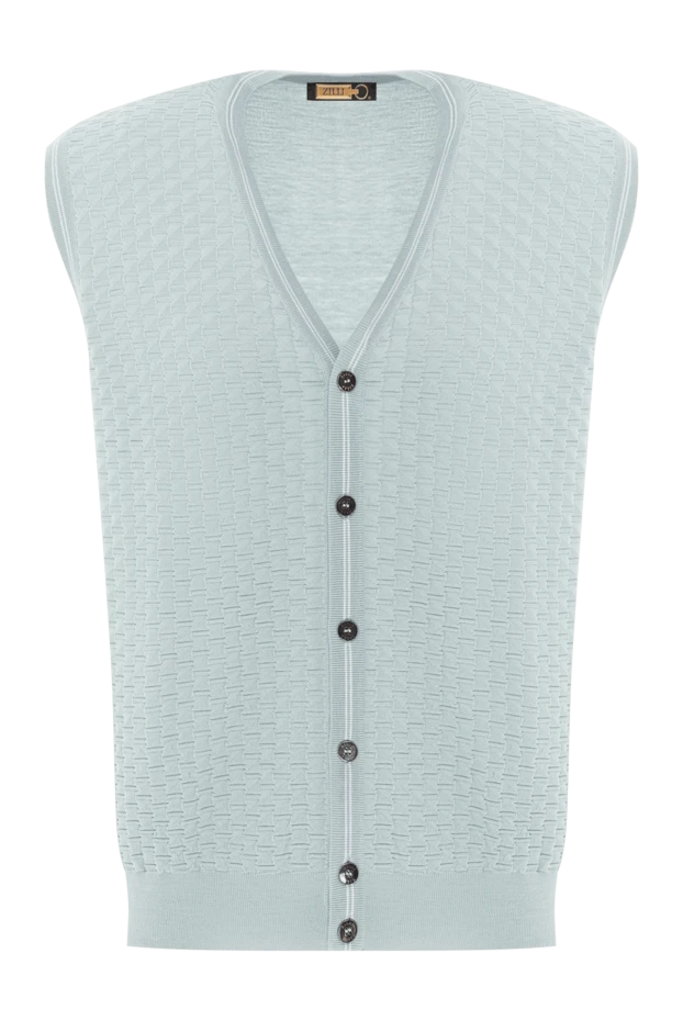 Рельефті тоқылған және контрастты жолақпен тоқылған ашық жасыл көкірекше
- фото 1