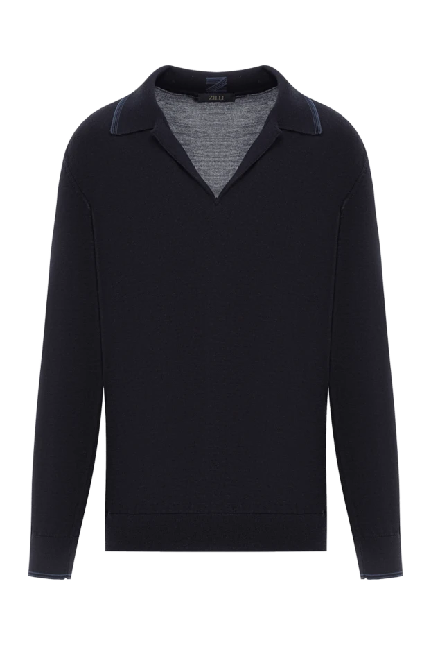 Polo shirt made of wool, silk and cashmere with a soft open collar
- photo 1