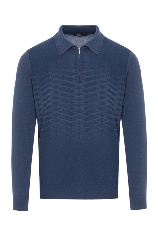 Polo shirt with textured pattern and zip fastening - photo 1