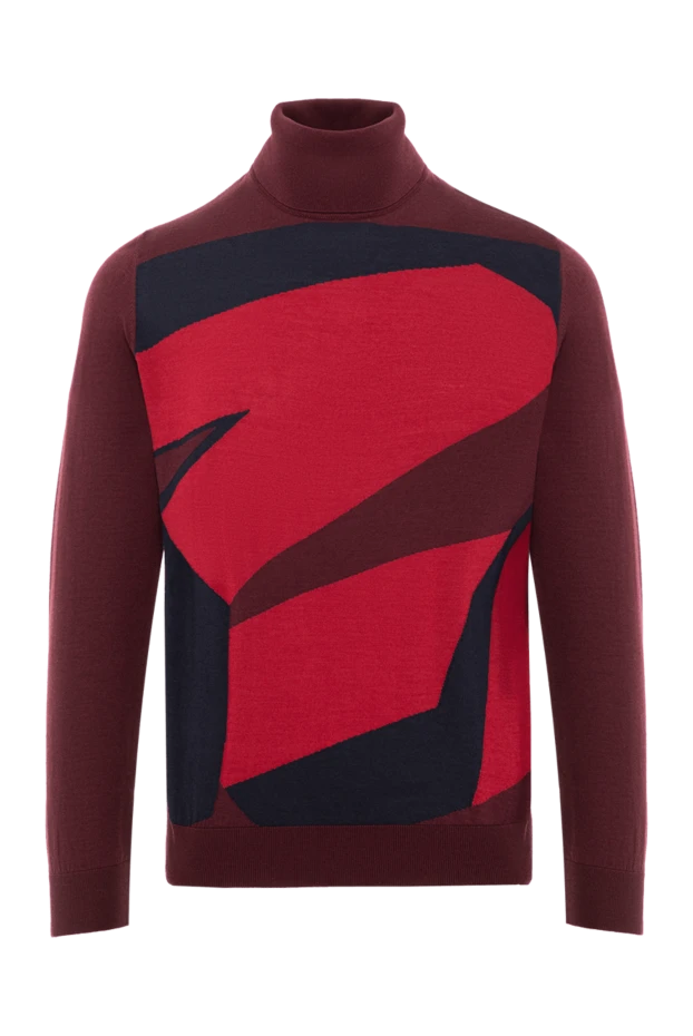 Гольф из шерсти и шелка с графическим рисунком в огненной палитре
- фото 1