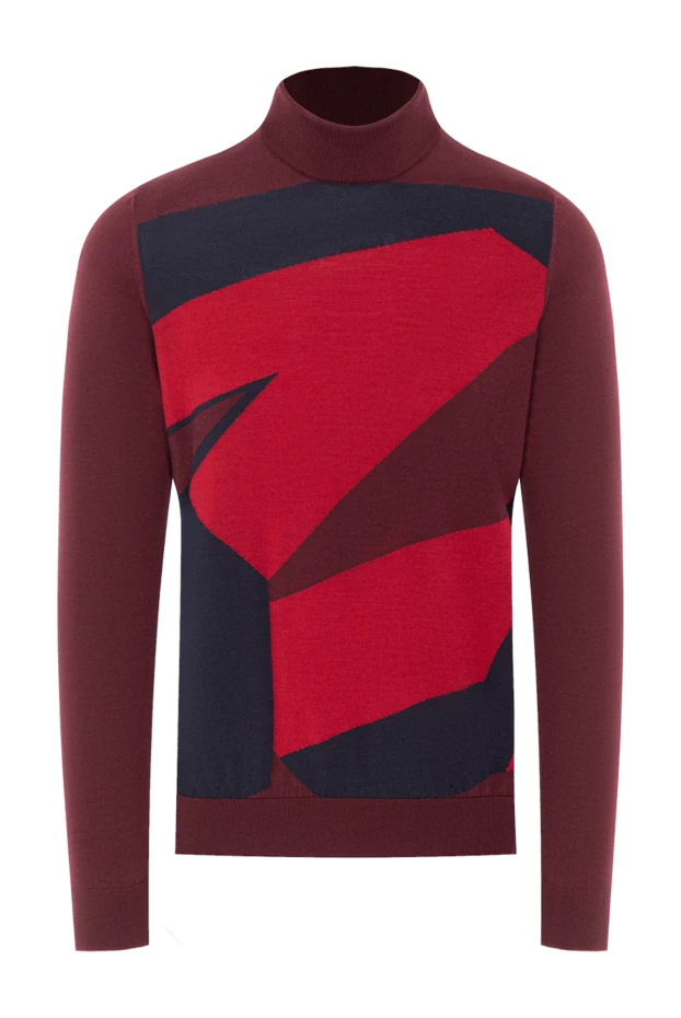 Men's jumper with stand-up collar and geometric decor - photo 1
