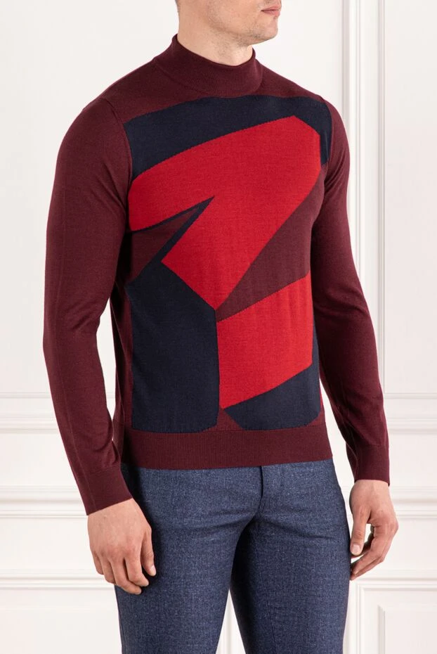 Zilli men's jumper with stand-up collar and geometric decor 189635 - photo 3