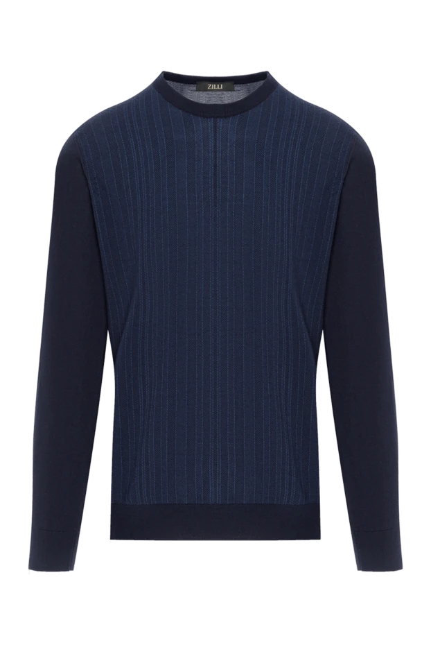 Трикотажный свитер с фактурной вязкой в полоску и гладкими рукавами
- фото 1