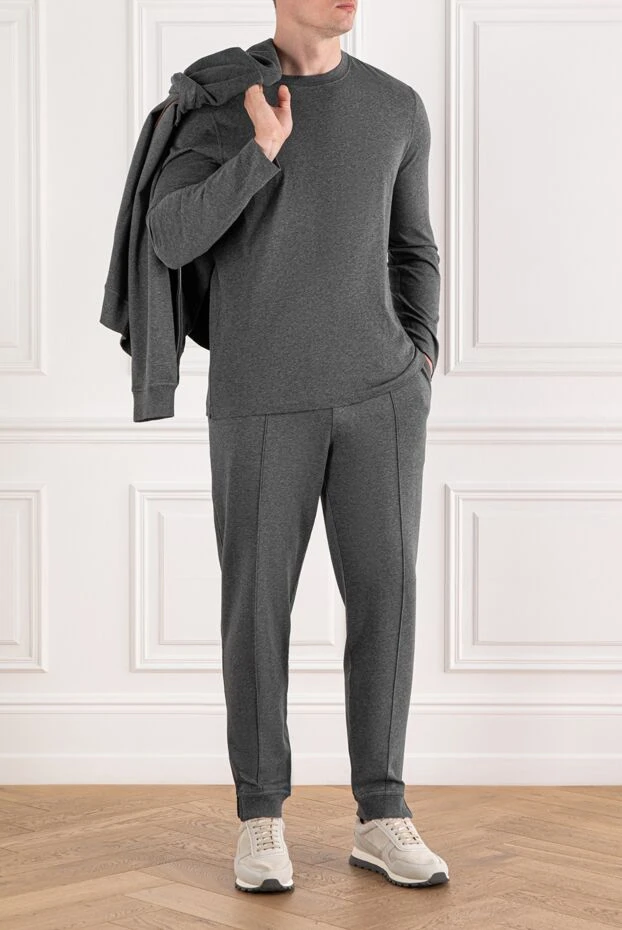 Brunello Cucinelli sweatshirt made of cotton jersey in graphite shade
 189647 - photo 2