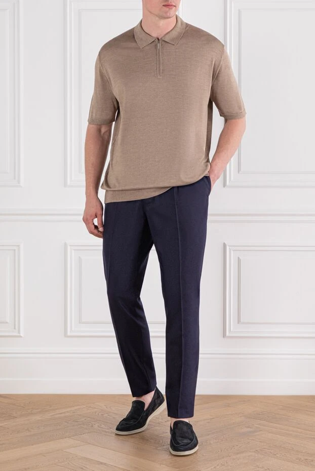 Cesare di Napoli жібек жіптен тігілген, ұқыпты сыдырма және классикалық кесілген бежевый поло жейде
189679 - фото 2