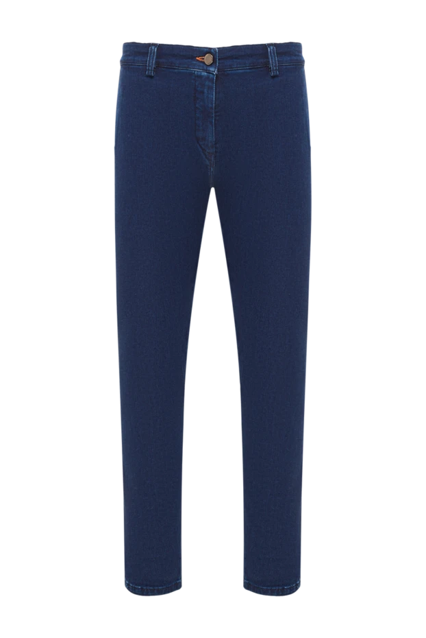 Scissor Scriptor men's dark blue jeans with flaps on the back pockets and contrast stitching 189701 - photo 1