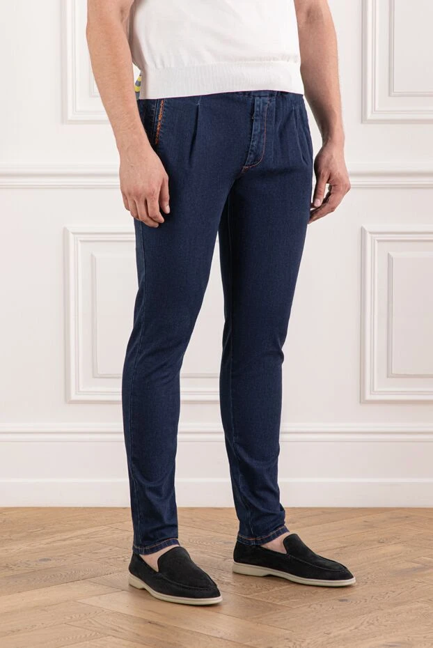 Scissor Scriptor артқы жағындағы сәндік қалталары бар ыңғайлы джинсы шалбар 189705 - фото 3