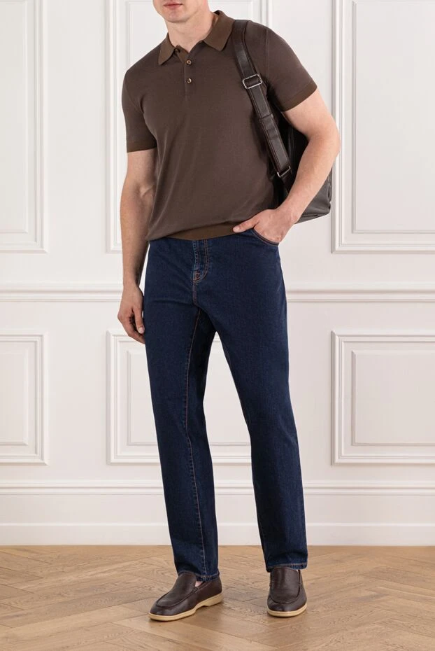 Scissor Scriptor темно-синие джинсы с декоративной вставкой и высокой посадкой 189707 - фото 2