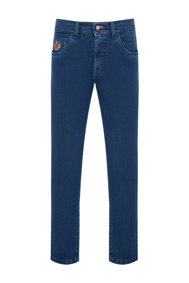Scissor Scriptor jeans made of thick denim with embroidery on the pocket and contrast stitching 189708 - photo 1
