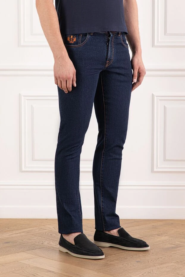 Scissor Scriptor қалың джинсыдан тігілген, қалтасында кесте тігілген және контрастты тігіспен тігілген джинсы 189708 - фото 3