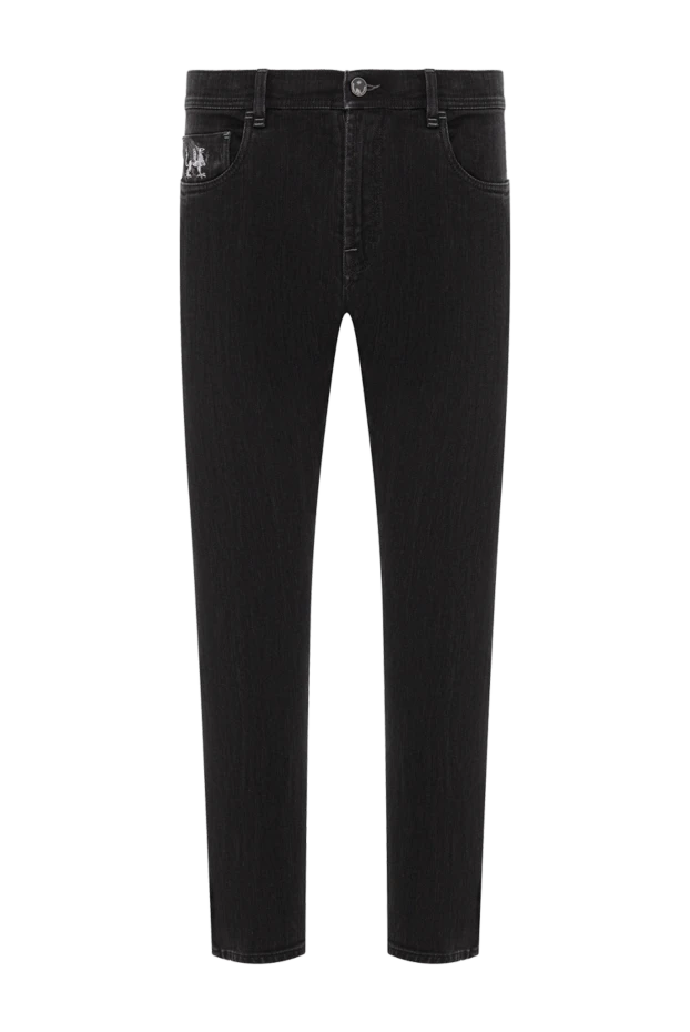 Қалтасында сәндік кірістіру бар терең қара джинсы - фото 1