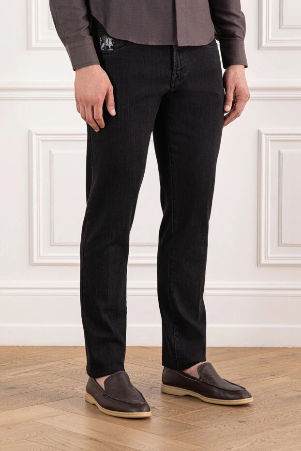 Scissor Scriptor джинсы глубокого черного цвета с декоративной вставкой на кармане 189710 - фото 3