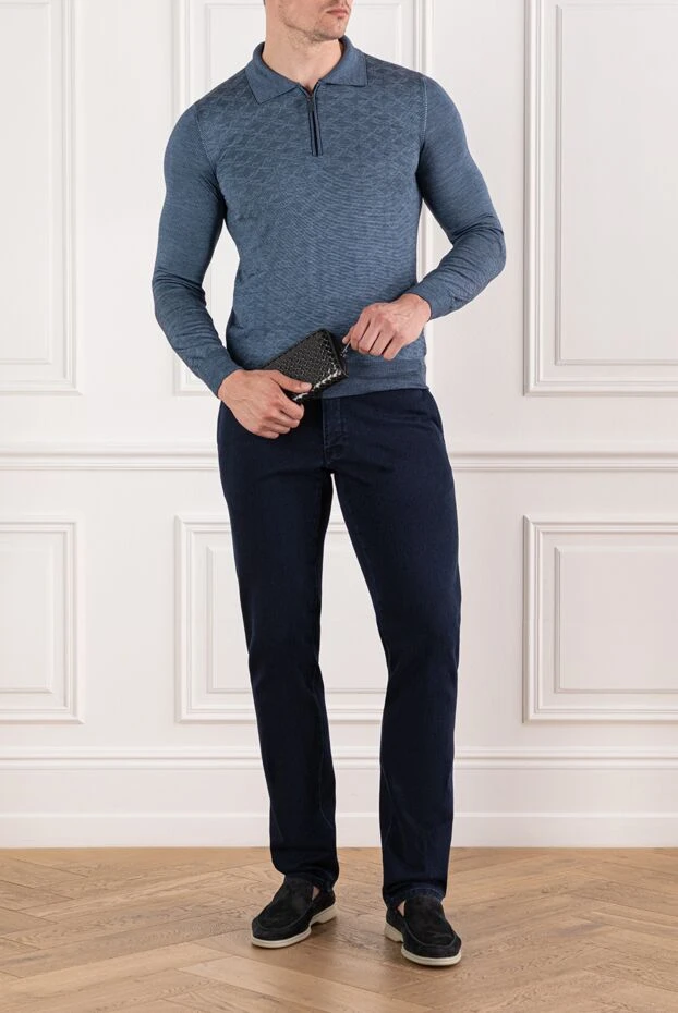 Scissor Scriptor джинсы тёмно-синего цвета с прорезными карманами и минималистичной отделкой 189711 - фото 2