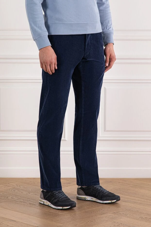 Scissor Scriptor джинсы глубокого синего оттенка с декоративными пуговицами и плотным плетением 189715 - фото 2