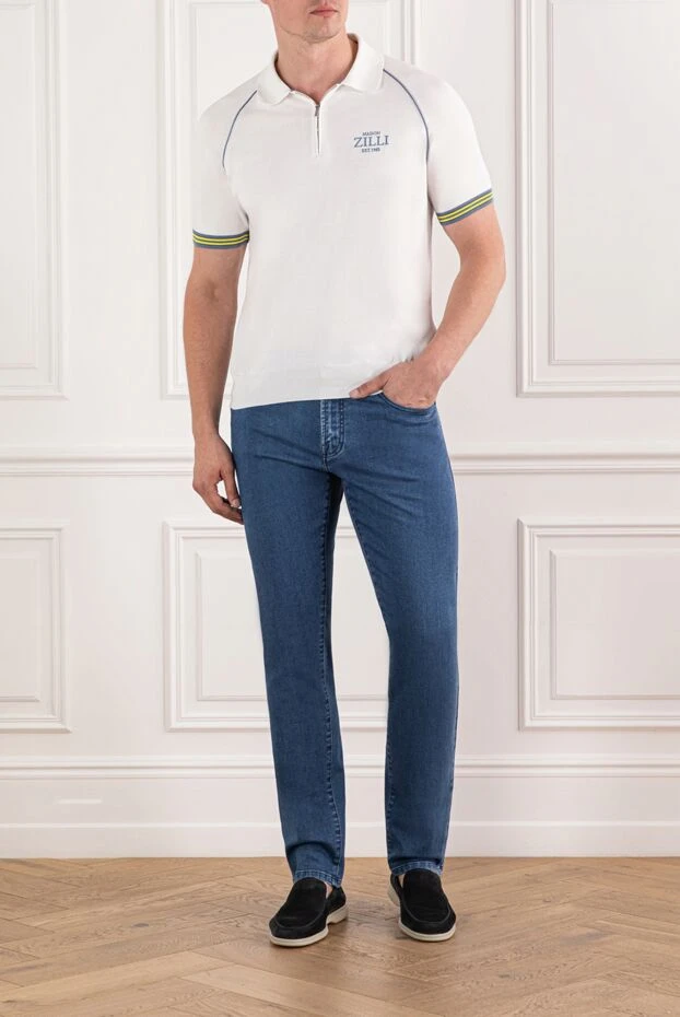 Scissor Scriptor светлые джинсы из фактурного хлопка с контрастной отделкой по поясу 189724 - фото 2