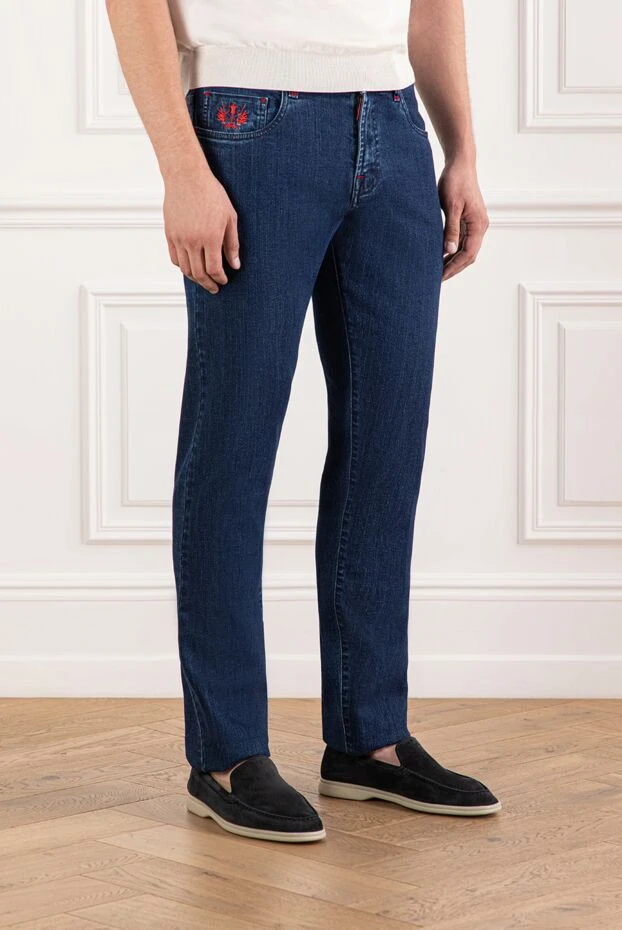 Scissor Scriptor джинсы синего цвета с контрастной красной фурнитурой
 189729 - фото 3